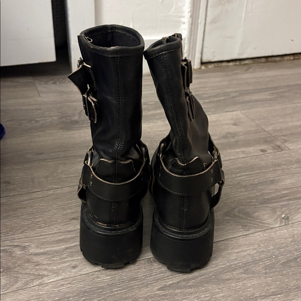 Steve Madden Black Combat Boots Size 6.5/7 - Picture 4 of 5
